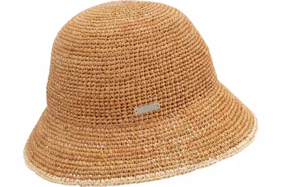 Seeberger knautschbare Raffiastroh Crochet Glocke in braun