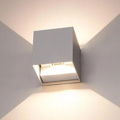 Image de V_TAC - Applique murale LED Cube 6W 660 lm 3000K IP65 Gris Up Down