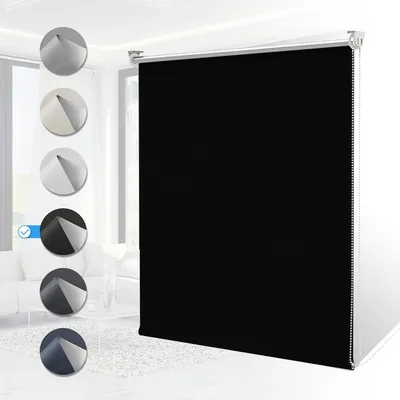 Produktbild von Verdunklungsrollo ohne Bohren 105 x 160 cm Schwarz