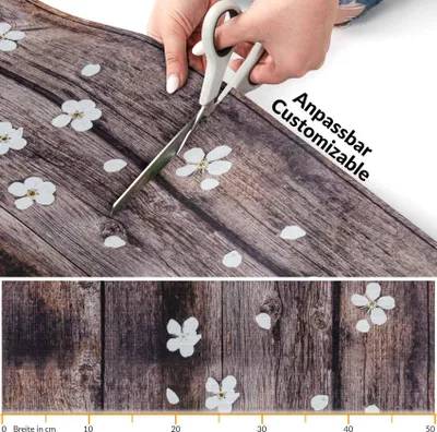 Produktbild von Läufer Küchenläufer Flurläufer Teppichläufer Textil SPRINTY Braun Holz Blume Robust Breite 52cm Länge 140cm