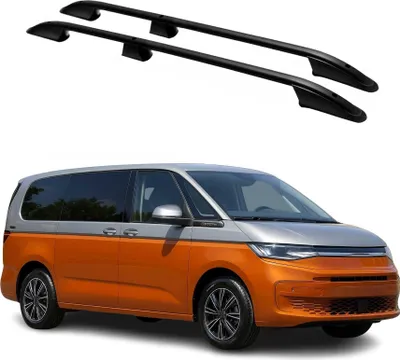 Image de Barres De Toit Longitudinales pour VW T7 Multivan 2021-2025 Alu Noir 2x L1/L2