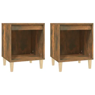Produktbild von "2026 Moderne" Nachttische 2er-set Räuchereiche 40x35x50cm - Nachttische & -schränke CC490249