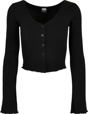 Produktbild von Urban Classics Cardigan Damen Ladies Cropped Rib Cardigan schwarz XL