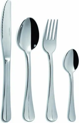 Immagine prodotto di Set di posate Comas Baguette S 24 pezzi, posate da tavola, acciaio inossidabile 18/10, colore argento, 7121