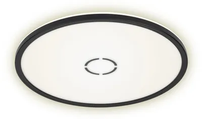 Productafbeelding van Briloner Slim LED paneel, zwart, Ø 42 cm, met achtergrondverlichtingseffect