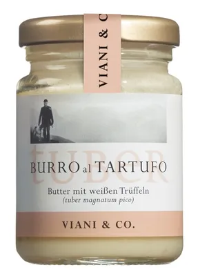 Produktbild von Feinste Trüffelbutter mit weißem Alba-Trüffel – aromatische Delikatessbutter aus Italien für Pasta, Fleisch, Fisch, Kartoffeln & edle Saucen