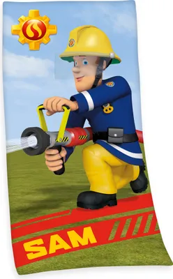 Produktbild von Feuerwehrmann Sam Badetuch / Strandtuch / Handtuch, 100% Baumwolle ( Velours ), 75x150 cm
