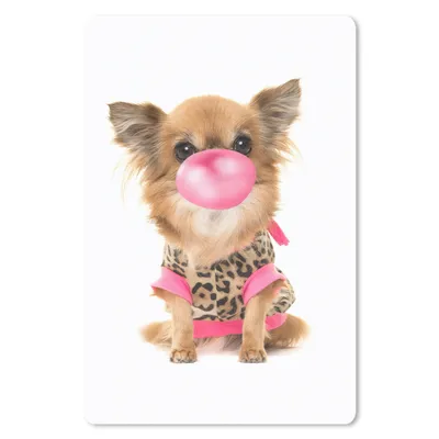 Produktbild von MuchoWow® Mauspad Mousepad Für Kinder - Hund - Kaugummi - Rosa - Mädchen - Kinder 40x60 cm - Mousepads - Maus Mat - Pad - Mausunterlage - Schreibtisch Accesoire