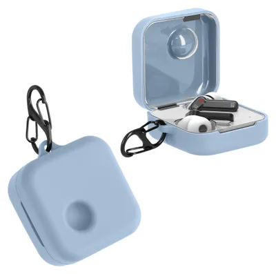 Produktbild von kwmobile Schutzhülle für Nothing Ear (1) Hülle - TPU Silikon Case für Kopfhörer Ladecase - stoßfestes Cover mit Karabiner - Hellblau