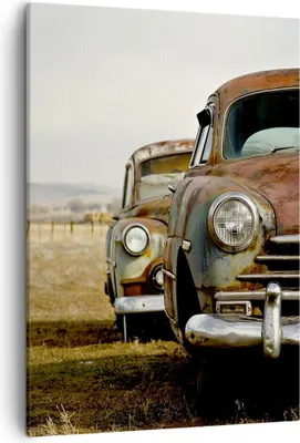 Produktbild von Bild auf Leinwand - Leinwandbild - Einteilig - Auto Alt Feld - 50x70cm - Wand Bild - Wanddeko - Wandbilder - Leinwanddruck - Kunstdruck - Wanddekoration - Leinwand bilder - Wandbild - PA50x70-0117
