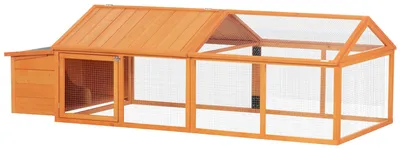 Obrázok produktu pre PawHut kurník s výbehom 2,4 x 1,125 x 0,76 m s zámkom