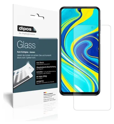 Produktbild von 2x Schutzfolie für Xiaomi Redmi Note 9 Pro matt - Anti-Shock 9H Folie dipos Glass Kunststoffglas