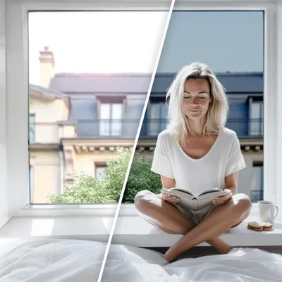 Produktbild von DIMEXACT - DIMEXACT Solaire Solaire Anti -Wärme Anti -Wärme -Repositionierende elektrostatische, reflektierende Film, Lichtaluminium, 59% Energieabstoßung, von L: 1,20 m x H: 10 m in Roll -120 cm x 10 m - en Rouleau