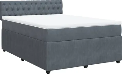 Obrázek produktu pro vidaXL Postel Boxspring s matrací Dark Grey 160x200 cm Velvet