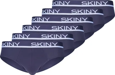 Produktbild von Skiny 6er Pack Baumwolle Slip / Unterhose Elastisches Material für besten Tragekomfort, Fester Halt durch weichen Bundgummi, Flexibles Design für optimale Bewegungsfreiheit dunkelblau S