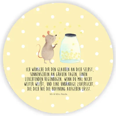 Produktbild von Mr. & Mrs. Panda magnet Maus Sterne - Gelb Pastell - Geschenk, Kindergeburtstag, für kühlschrank, Memohalter, Lustige Sprüche, fotos, Hoffnung, Geburtstag, pinnwand
