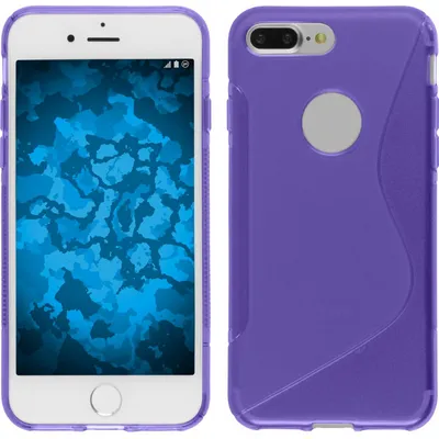 Produktbild von PhoneNatic Case kompatibel mit Apple iPhone 8 Plus - lila Silikon Hülle S-Style + 2 Schutzfolien