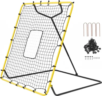 Zdjęcie produktu dla SucceBuy siatka do odbijania baseballu i softballu, 4 x 4,5 stopy do treningu boiskowego, ukierunkowana siatka do odbijania z 4 regulowanymi kątami