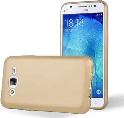 Produktbild von Cadorabo Schutzhülle für Samsung Galaxy J5 2015 Hülle in Gold Handyhülle TPU Silikon Etui Cover Case