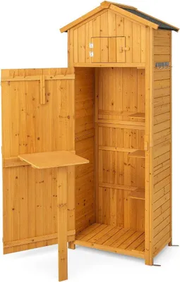 Image de Armoire d'équipement pour abri de jardin pour extérieur 75 x 50 x 180,5 cm naturel