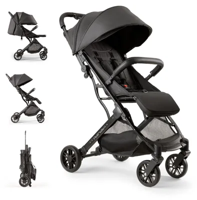 Productafbeelding van Interbaby Reisbuggy, geschikt voor kinderen tot 22 kg, handbagageformaat, met ligfunctie (zwart)