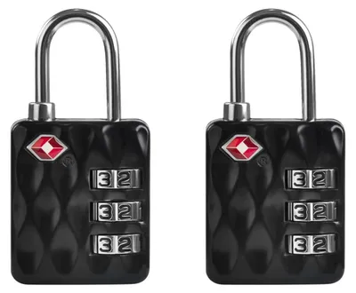 Image de Cadenas à combinaison numérique pour bagages et casiers, à 3 chiffres, TSA, couleur noire