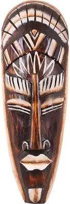 Produktbild von Maske bemalt 30 cm, Holz-Maske aus Bali, Wandmaske