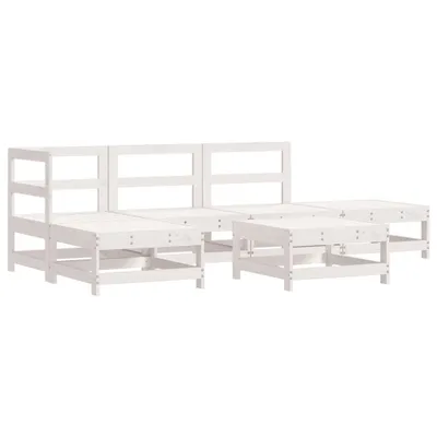 Produktbild von 6-tlg. Garten-Lounge-Set Weiß Massivholz Kiefer