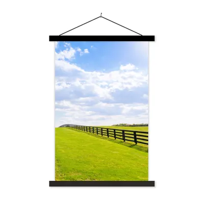 Produktbild von MuchoWow® Textilposter Wolken - Bäume - Straße 60x90 cm mit schwarzem Rahmen - Poster Wohnzimmer