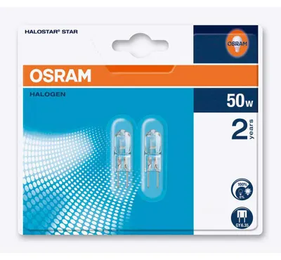 Image de OSRAM HOMELIGHTING HV halogen EEC: G (A - G) GY6.35 12 mm 12 V 50 W Warm white Pin base dimmable 2 pc(s)
