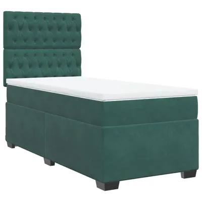 Produktbild von Boxspringbett mit Matratze Dunkelgrün 90x200 cm Samt