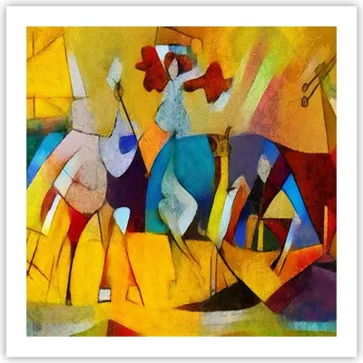 Produktbild von Poster - Poster ohne Rahmen - Abstraktion modern - 60x60 cm - Wand Bild - Wanddeko - Wandbilder - Kunstposter - Wandposter - Bilder - Kunstdruck - Wanddekoration - Wandbild - P2XAC60x60-3455