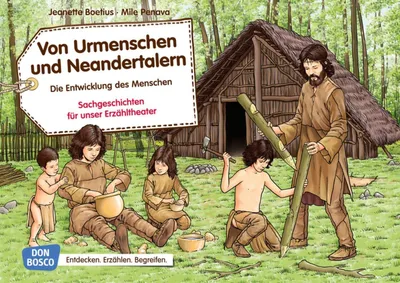Obrázek produktu pro Von Urmenschen und Neandertalern. Die Entwicklung des Menschen. Kamishibai Bildkartenset.