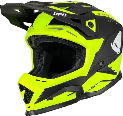 Produktbild von UFO PLAST Crosshelm Echus 2 Helmschaleng neongelb / schwarz matt Gr. 55 / 56 = S