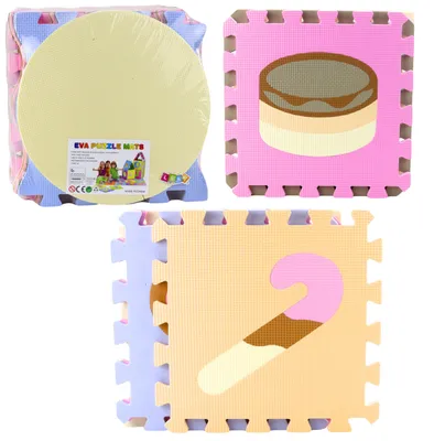 Image de Tapis éducatif puzzle doux en mousse Eva animaux pastel 16 pièces.