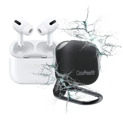 Produktbild von CaseProof Wasserdichte Silikonhülle für Apple AirPods Pro 1 - Schwarz