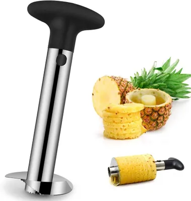 Productafbeelding van TRANKIELO® - Ananassnijder roestvrij staal - Ergonomische handgreep - Snijdt ringen - Multifunctioneel ontwerp