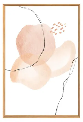 Image de Tableau mural encadré tâche rose 65x97 cm, Tableau mural moderne pour décoration intérieure