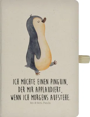 Produktbild von Mr. & Mrs. Panda Skizzenbuch Pinguin marschieren - Transparent - Geschenk, Familie, Schreibheft, Tagebuch, Bruder, Unausgeschlafen, Reisetagebuch, Adressbuch, Journal
