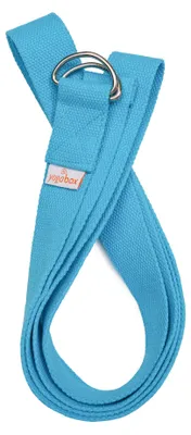Produktbild von yogabox Yogagurt BASIC mit Verschluss aus zwei D-Ringen - türkis 2,0 m