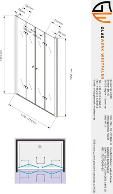 Immagine prodotto di Glaswerk Westfalen- Caroline 175x195cm porta doccia in vetro trasparente
