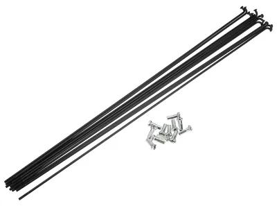 Productafbeelding van QUARKZMAN 12pcs 14G J Bend Spaken met Caps voor Fiets - Zwart