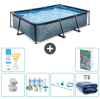 Obrázok produktu pre Exit Pool obdĺžnikový – vzhľad kameňa – 300 x 200 x 65 cm – 7-dielny  S267