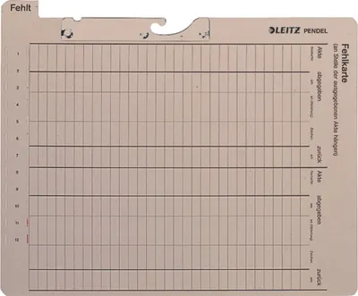 Image de LEITZ Pendelfehlkarte, mit Tab "Fehlt", grau