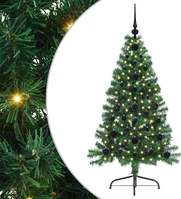 Zdjęcie produktu dla vidaXL Sztuczna, oświetlona choinka zielona 120 cm PVC
