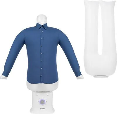 Produktbild von Klarstein ShirtButler Deluxe automatisches Trocken- und Bügelgerät, 2-in-1: Trocknen und bügeln, 1250 W Sicherheits-Heizer, HotAir Tension-Technologie, Timer: 0-180 Min. Material: Oxford-Nylon, weiß