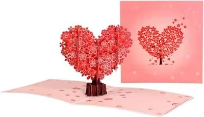 Produktbild von Valentines Day Gift 3D-Hochzeitskarte Pop-Up-Hochzeitsgeschenk Kreative Geburtstagskarte Rosa Kirschblüten Valentinstagskarte Karte für Hochzeitstag Valentinstags- 22455
