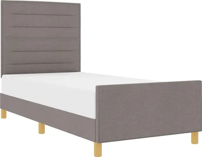 Imagen del producto de Estructura de cama con cabecero, color taupe, 100 x 200 cm, tapizada