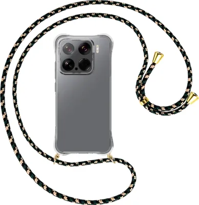 Produktbild von Handykette Backcover-Schutzhülle mit Band (Metall goldfarben) für Xiaomi 15 5G - camouflage