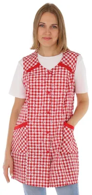 Produktbild von 7/8 Kasack kurz bunt Schürze ohne Arm Kittel Kochschürze Kittelschürze, Größe:52, Design:Design 7